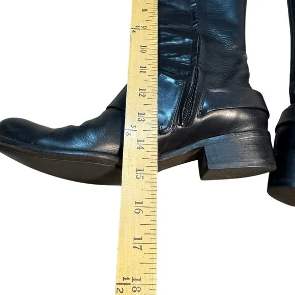 Coclico Black Leather Tall Boots Size 38 Full Zip‎ Excellent Vintage 7 or 7.5 US